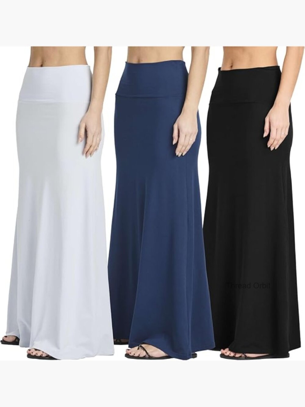 3-Pack Flowy Maxi High Waisted Long Skirts Plus Size Ultra-Soft